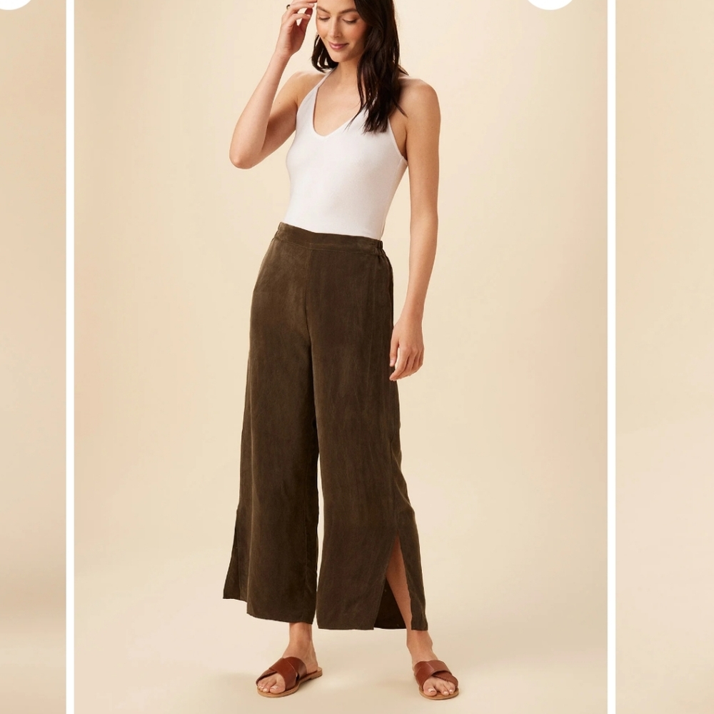 Sol Cottonseed Cupro Pant - Olive